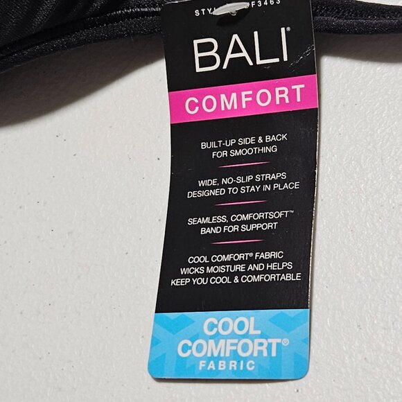 Bali Comfort Cool Comfort Fabric Wireless Bra Size 36C Black Moisture Wicking - Picture 5 of 6